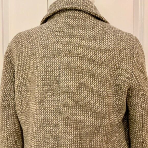 Talbots Grey Tan Moto Wool Blend Collared Jacket Size 12 - Picture 5 of 10